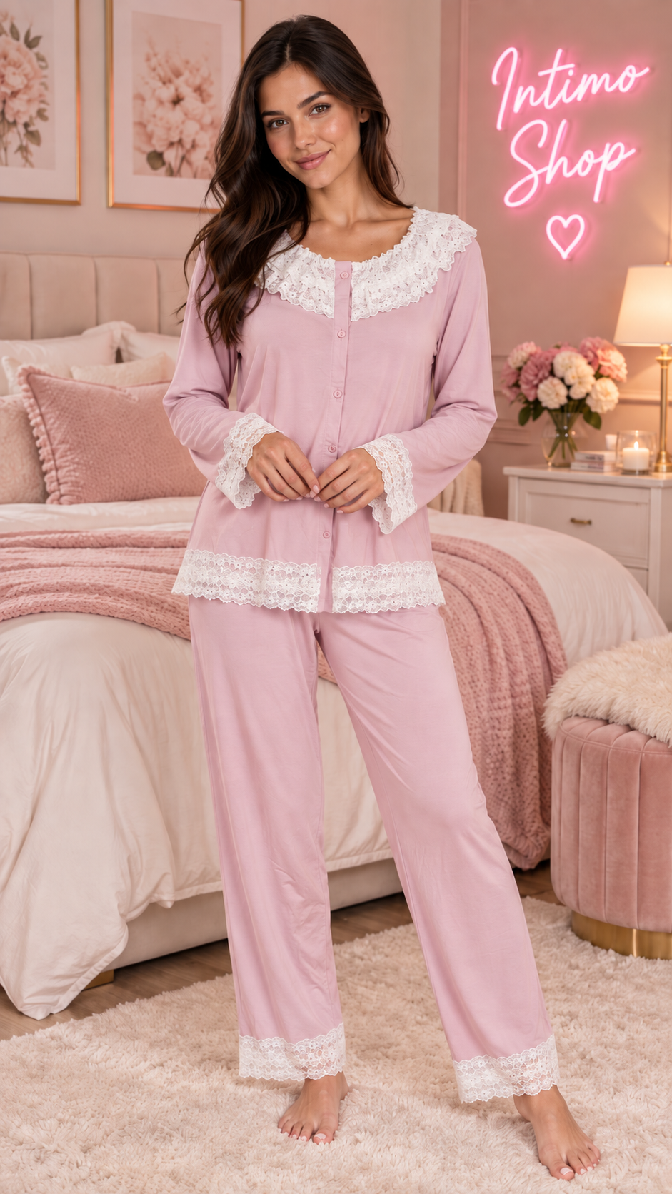 Pigiama Da Donna Eleganz Con Merletto
