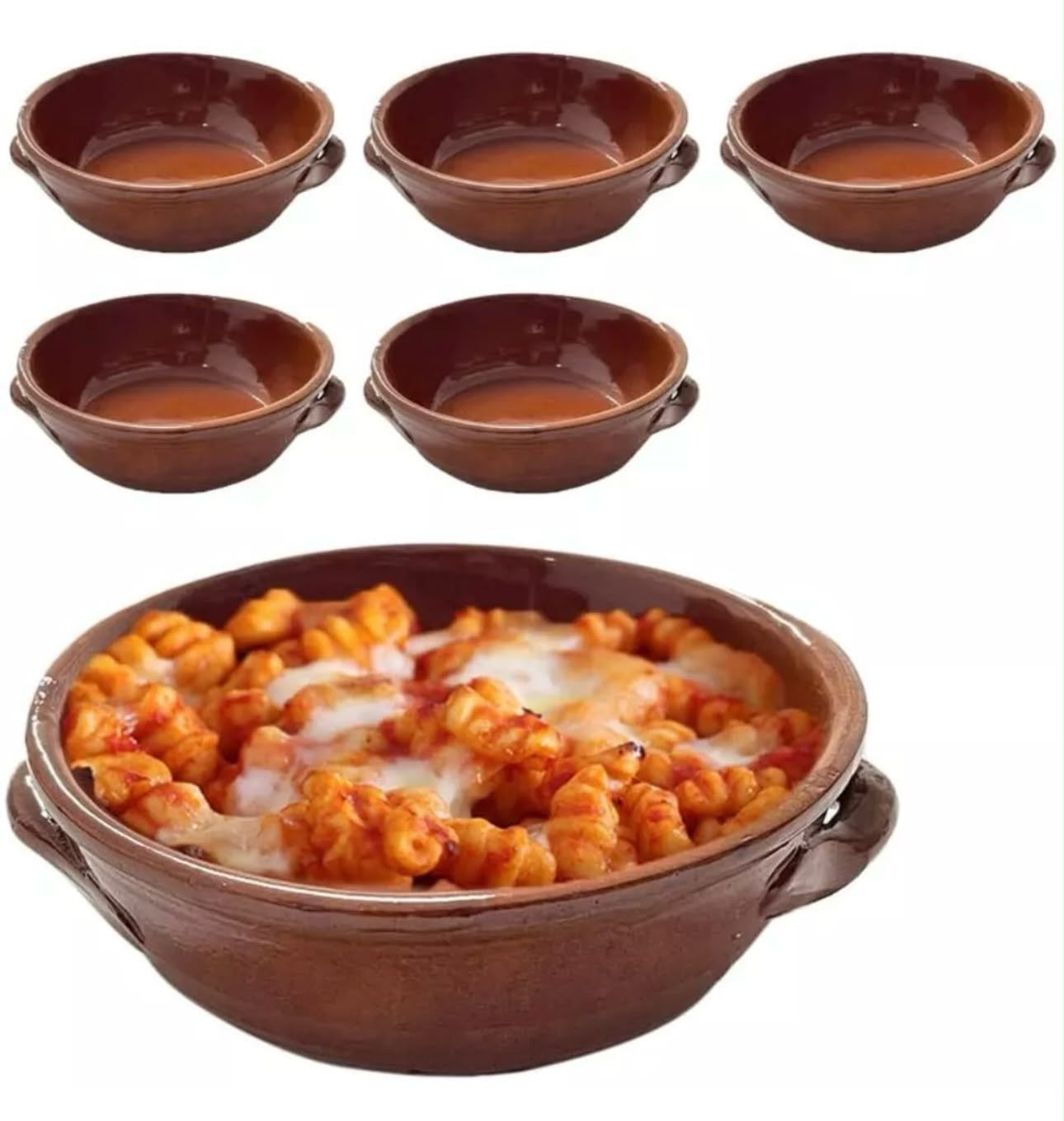 Set 6 tegamini in terracotta
