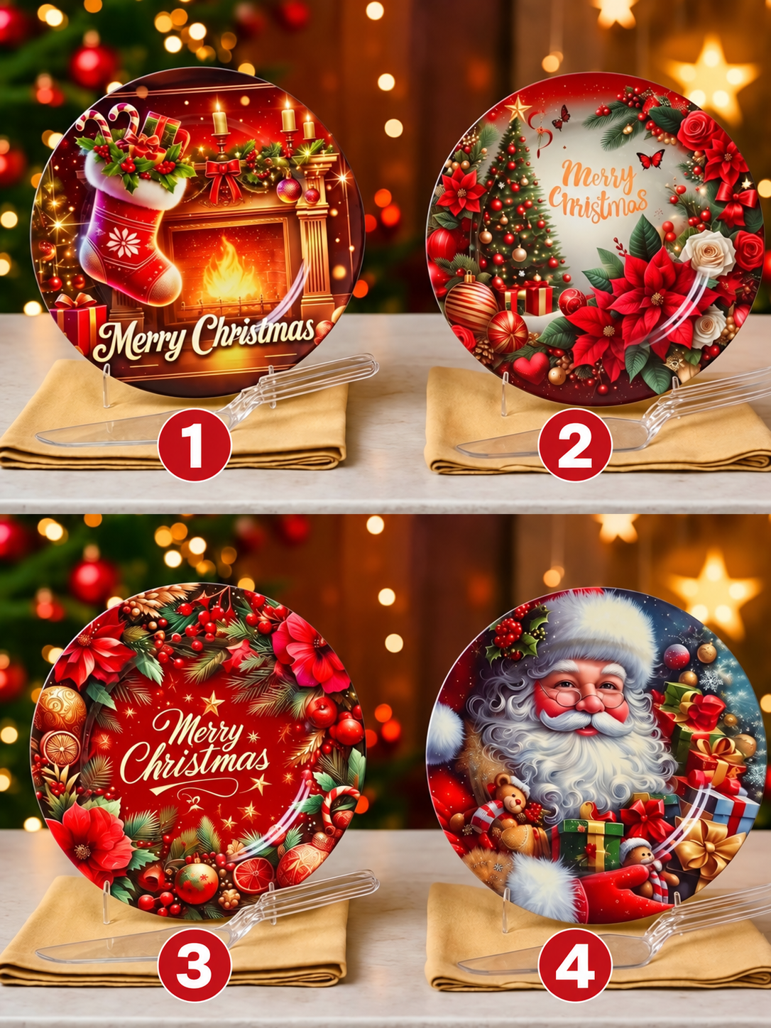 Piatto Natale Decorativo con Paletta – Fantasie Assortite