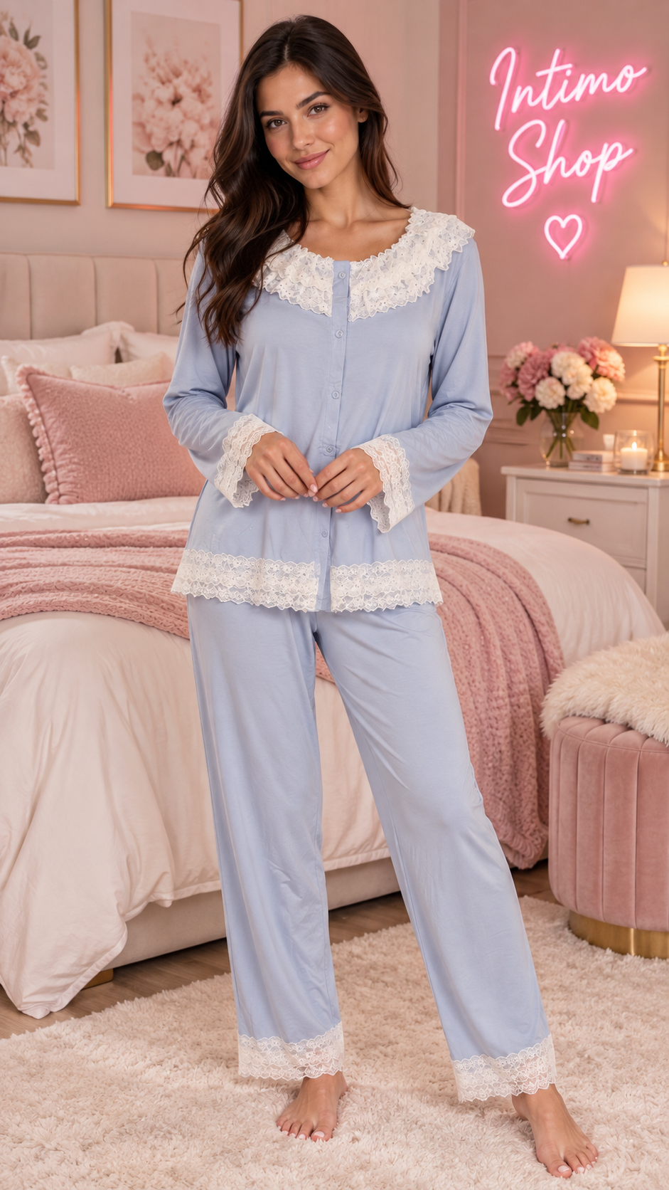 Pigiama Da Donna Eleganz Con Merletto