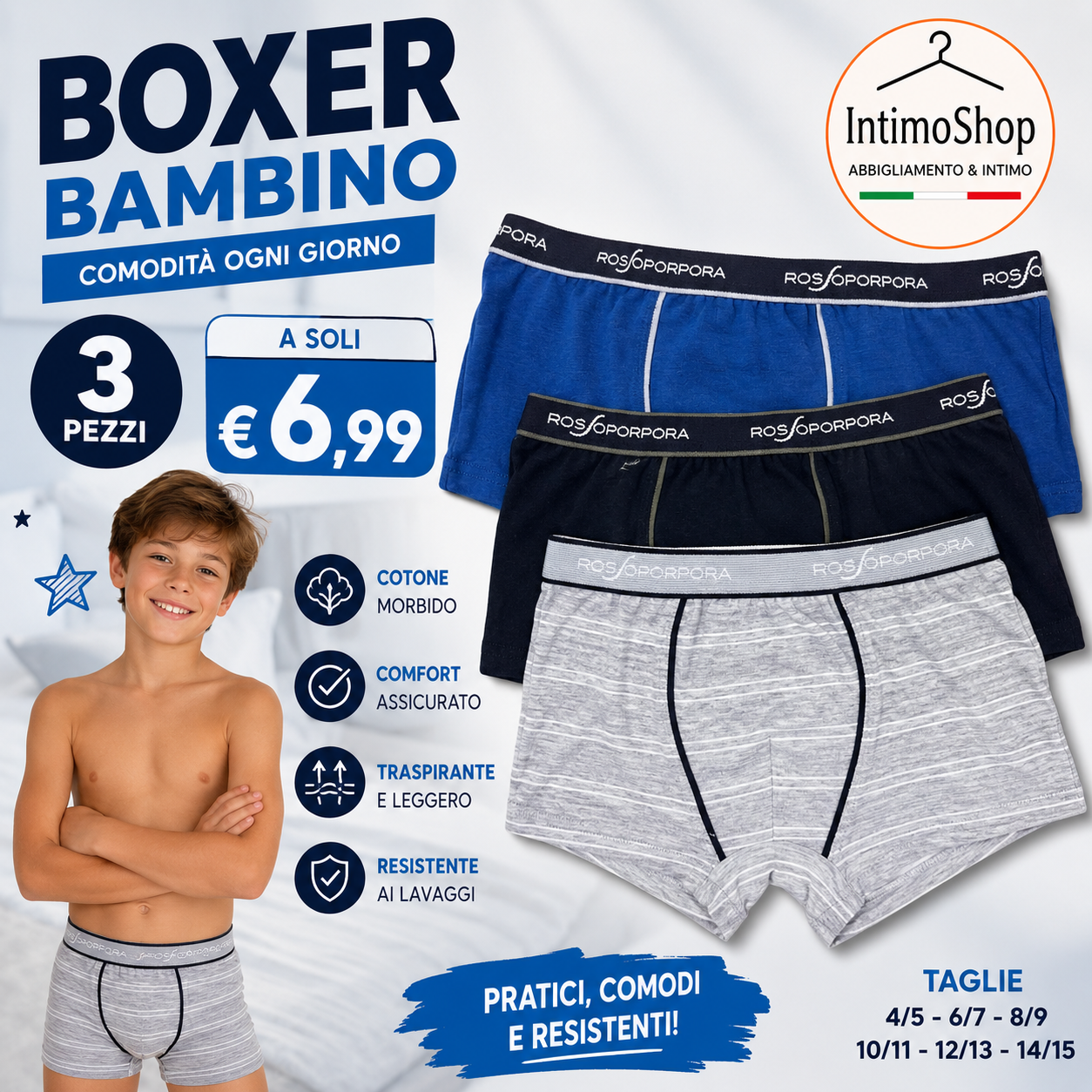 Slip Boxer Bimbo Rosso Porpora
