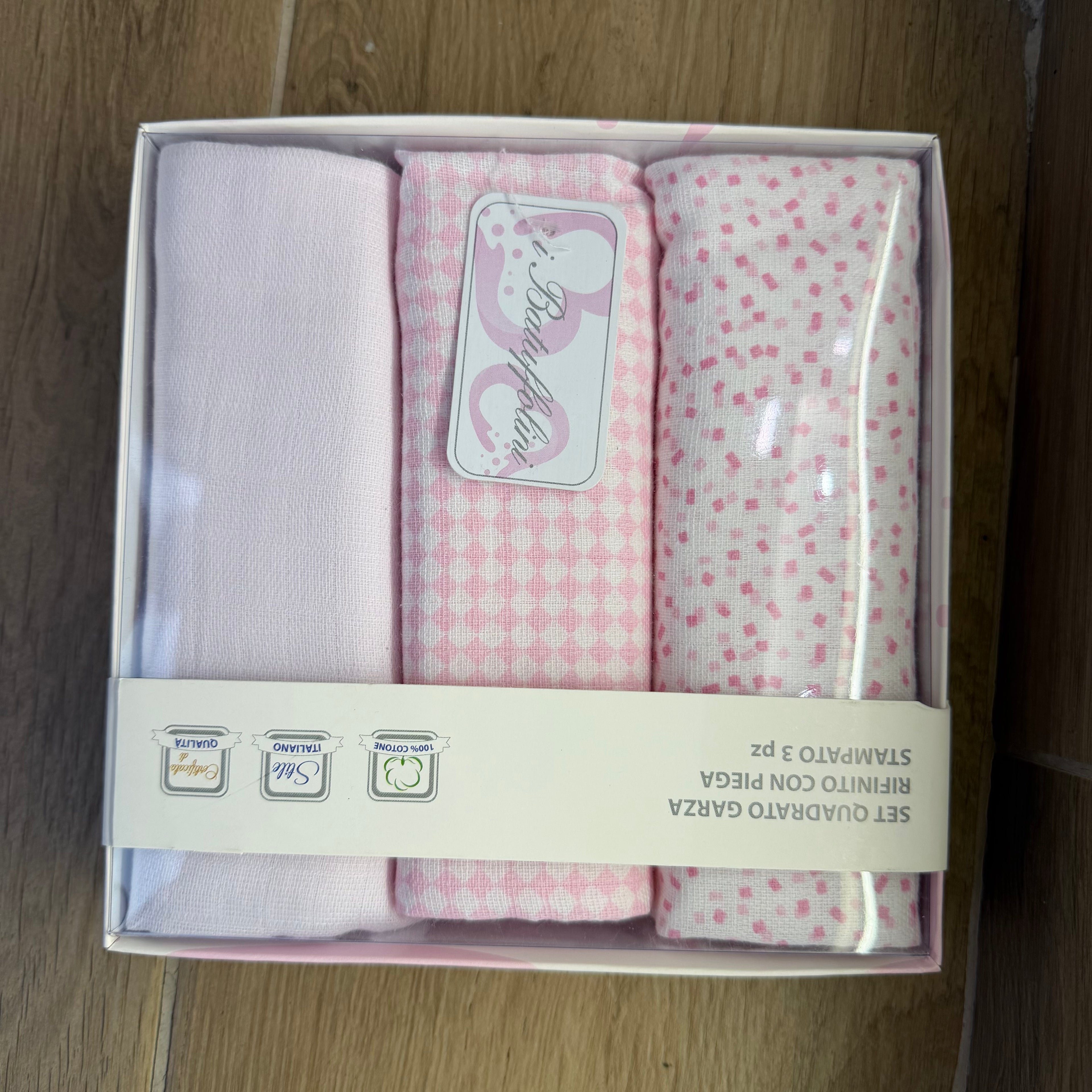 Set Quadrato Garza 100% Cotone