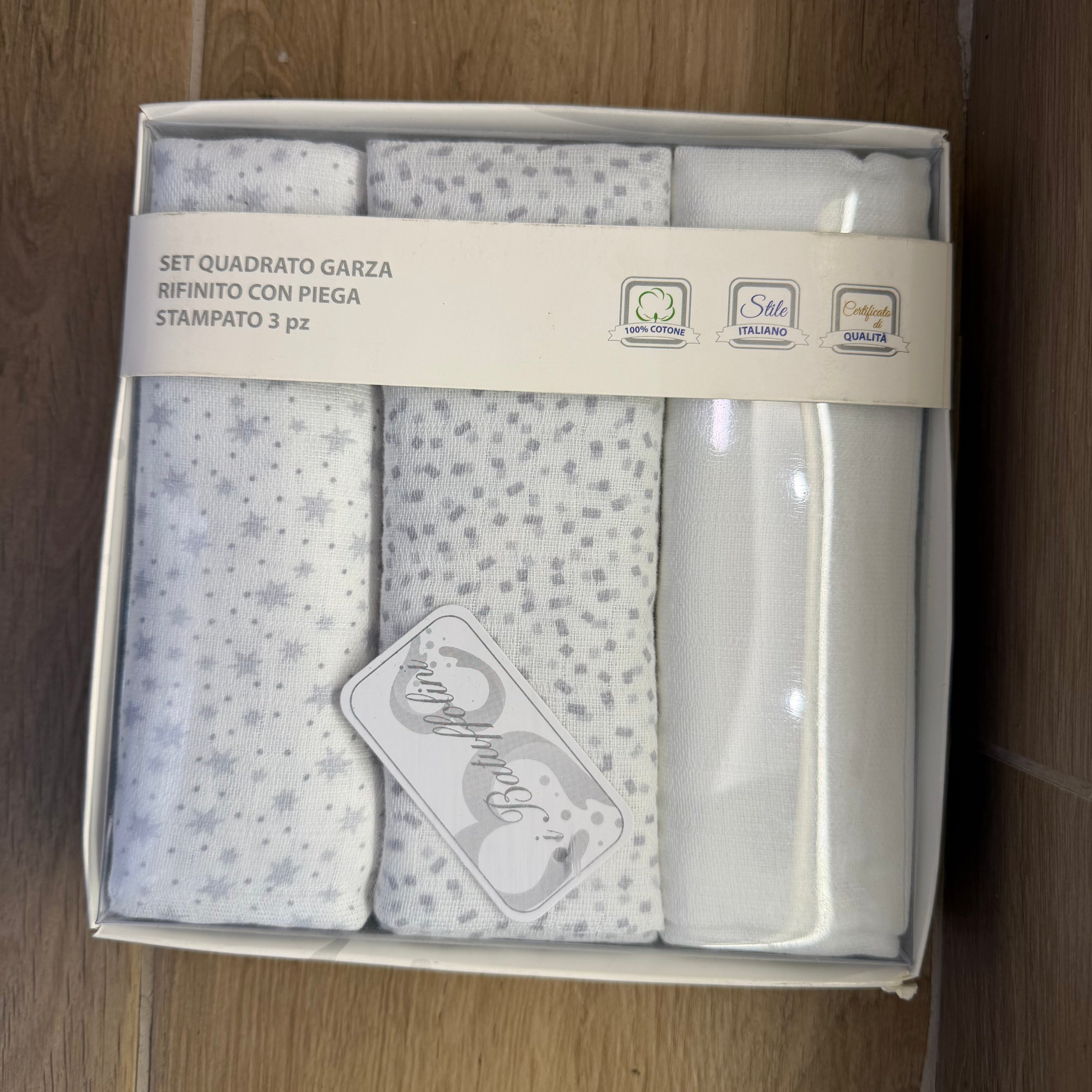 Set Quadrato Garza 100% Cotone