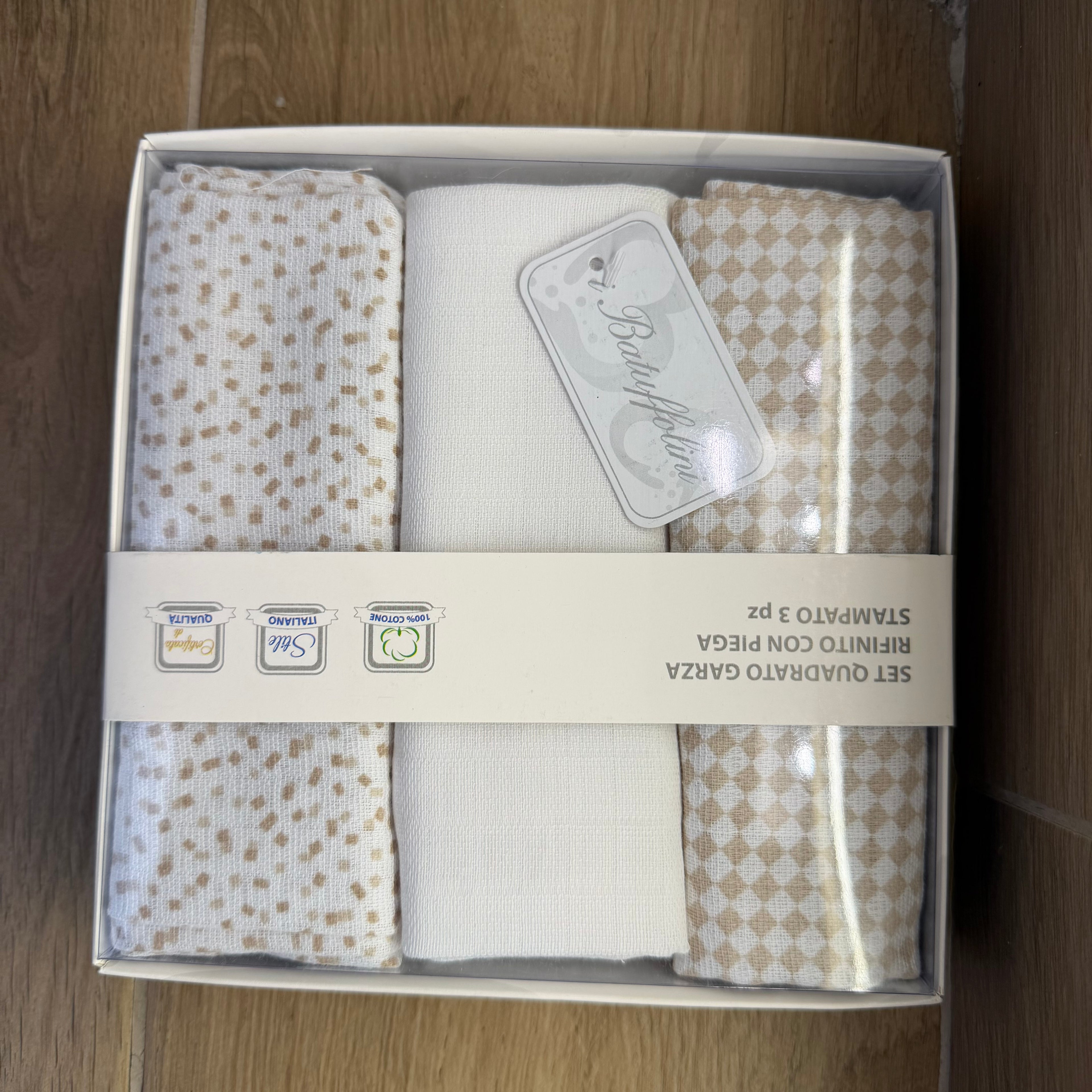 Set Quadrato Garza 100% Cotone