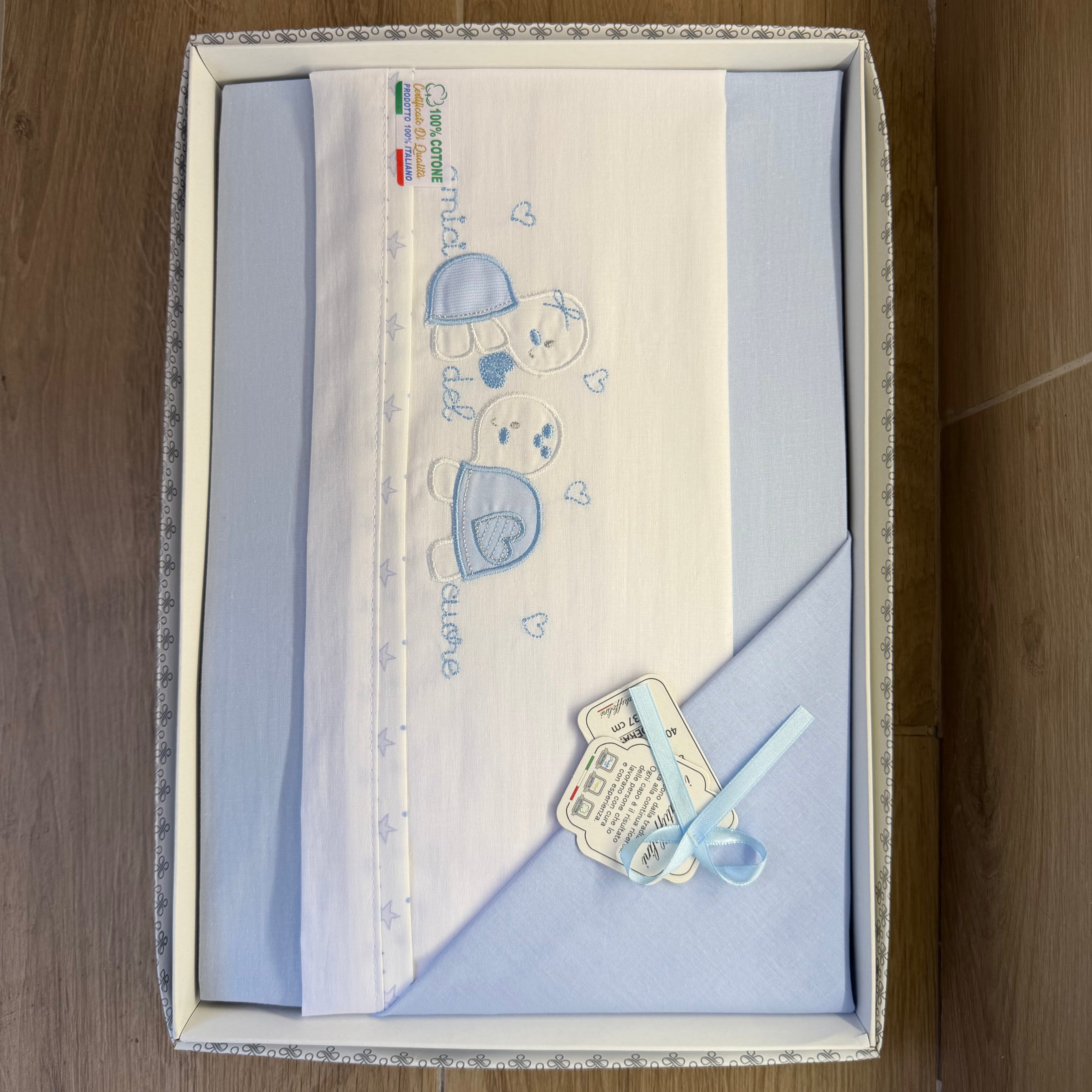 Lenzuola Compoè Culla 85X120 Celeste
