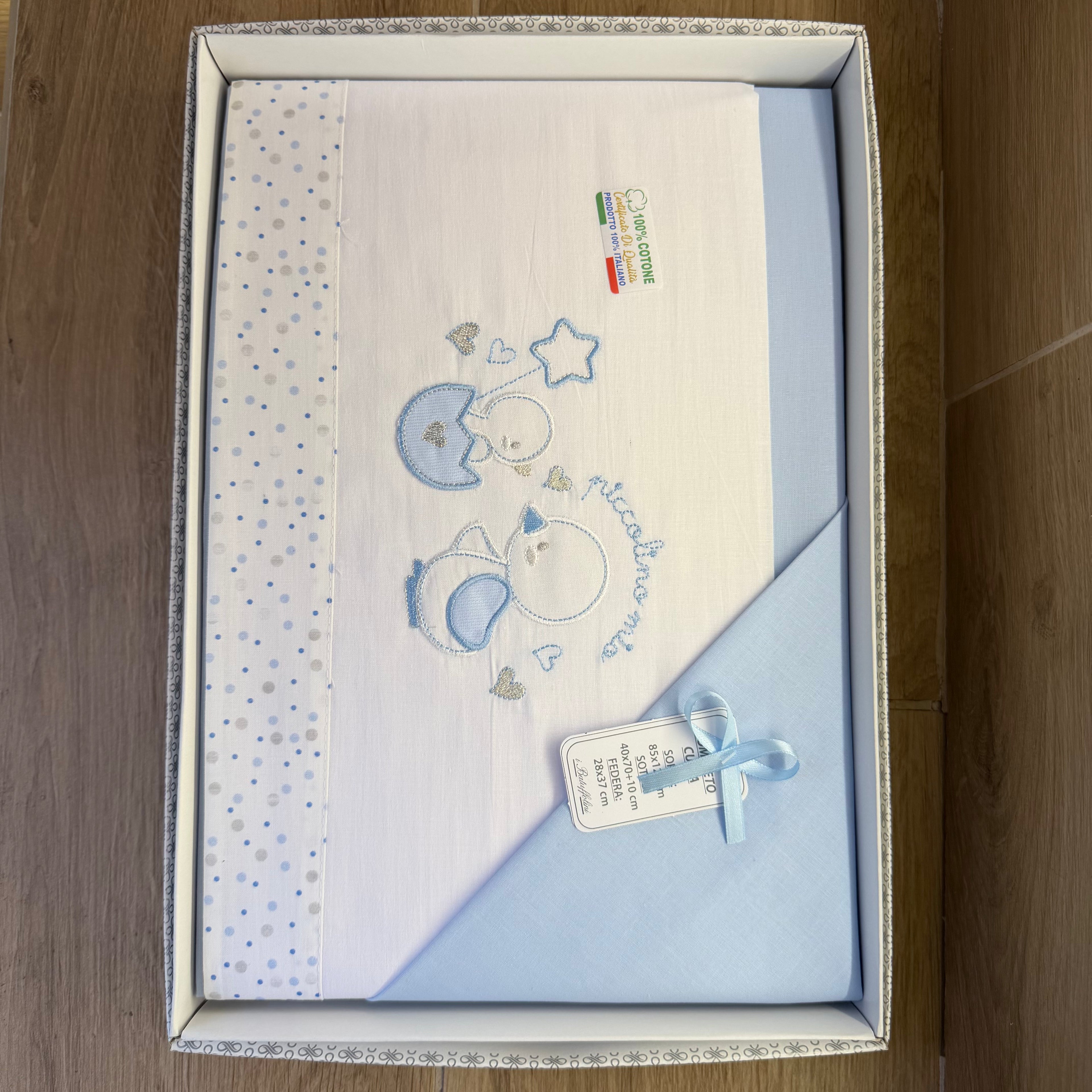 Lenzuola Compoè Culla 85X120 Celeste
