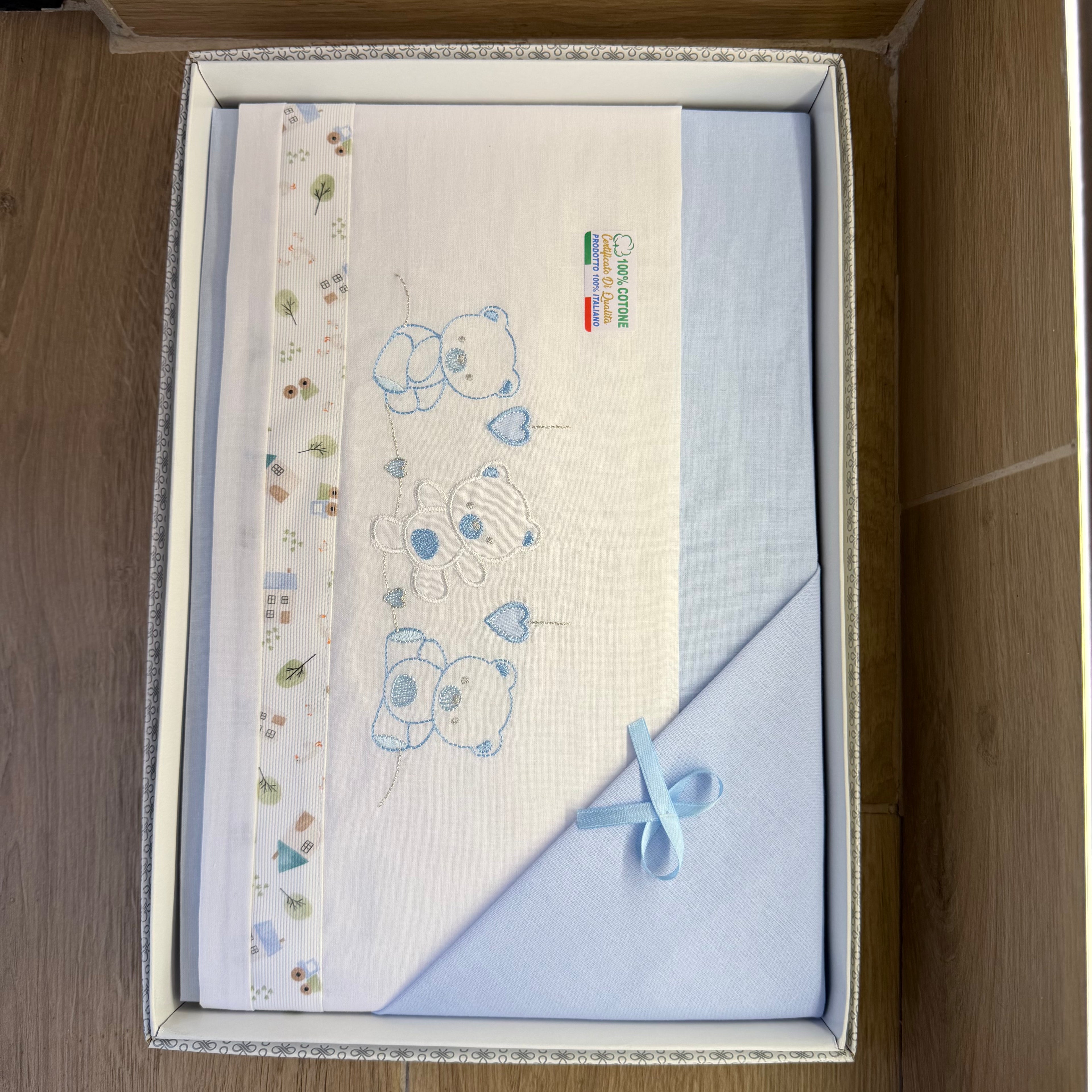 Lenzuola Compoè Culla 85X120 Celeste