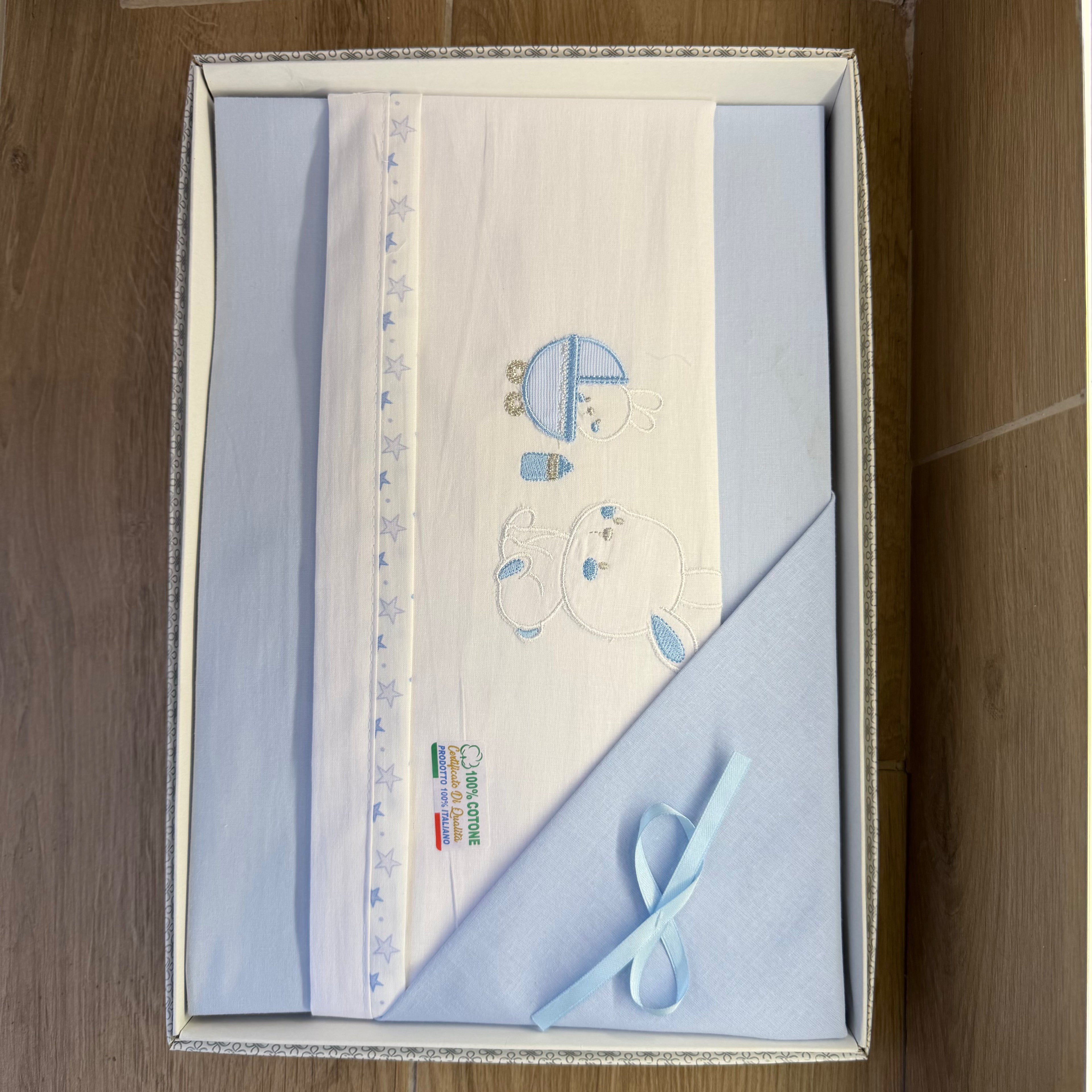 Lenzuola Compoè Culla 85X120 Celeste