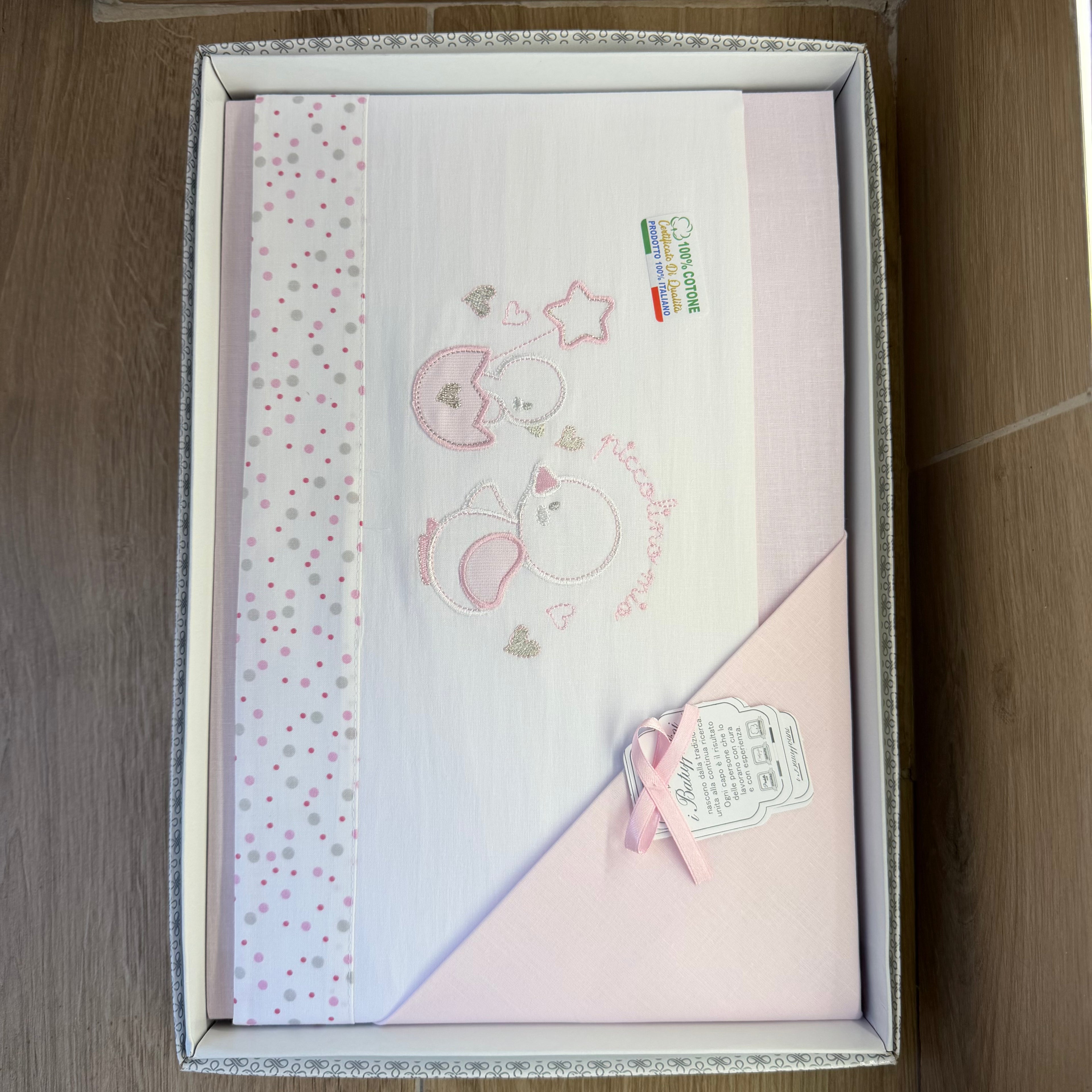 Lenzuola Compose Culla 85X120 Rosa