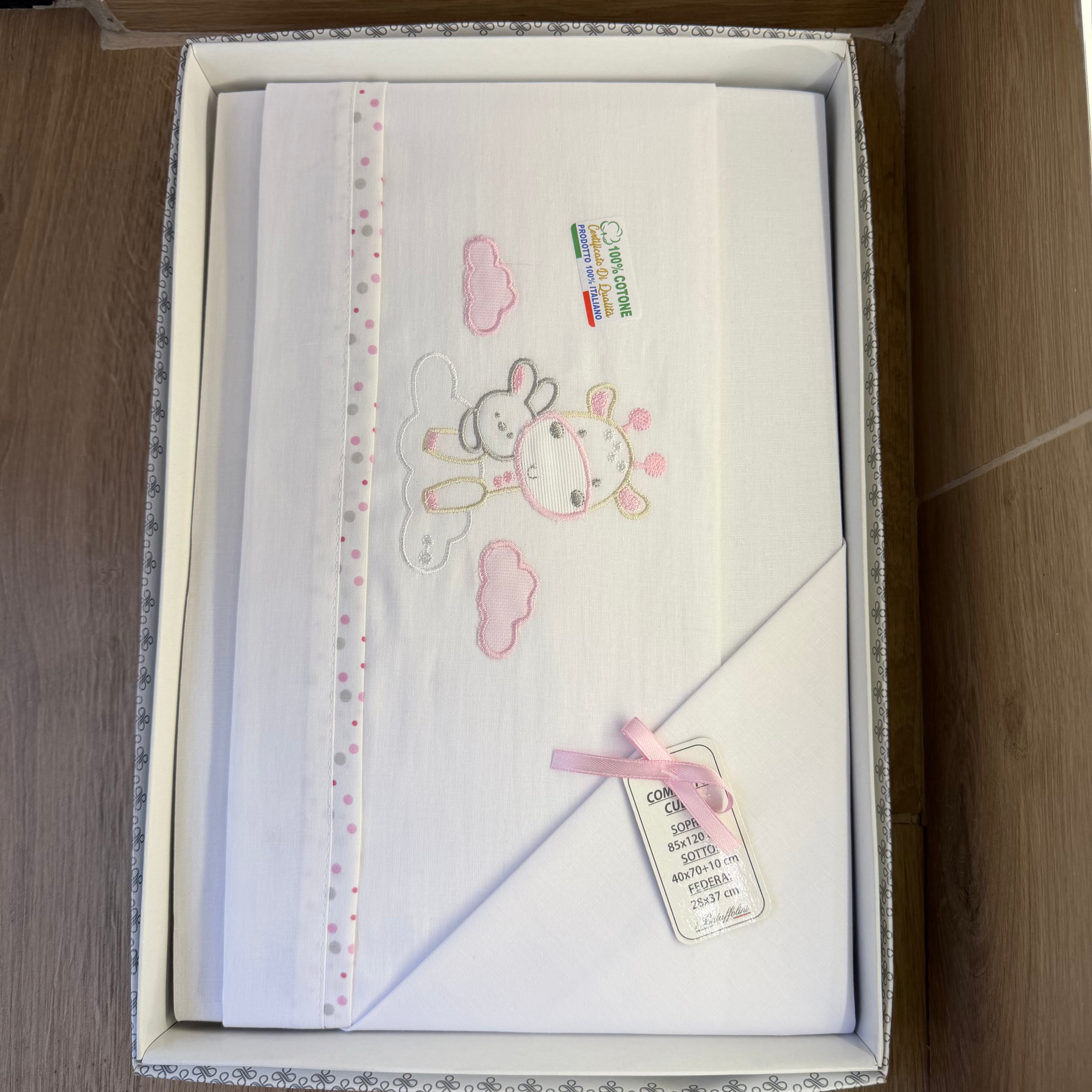 Lenzuola Compose Culla 85X120 Rosa