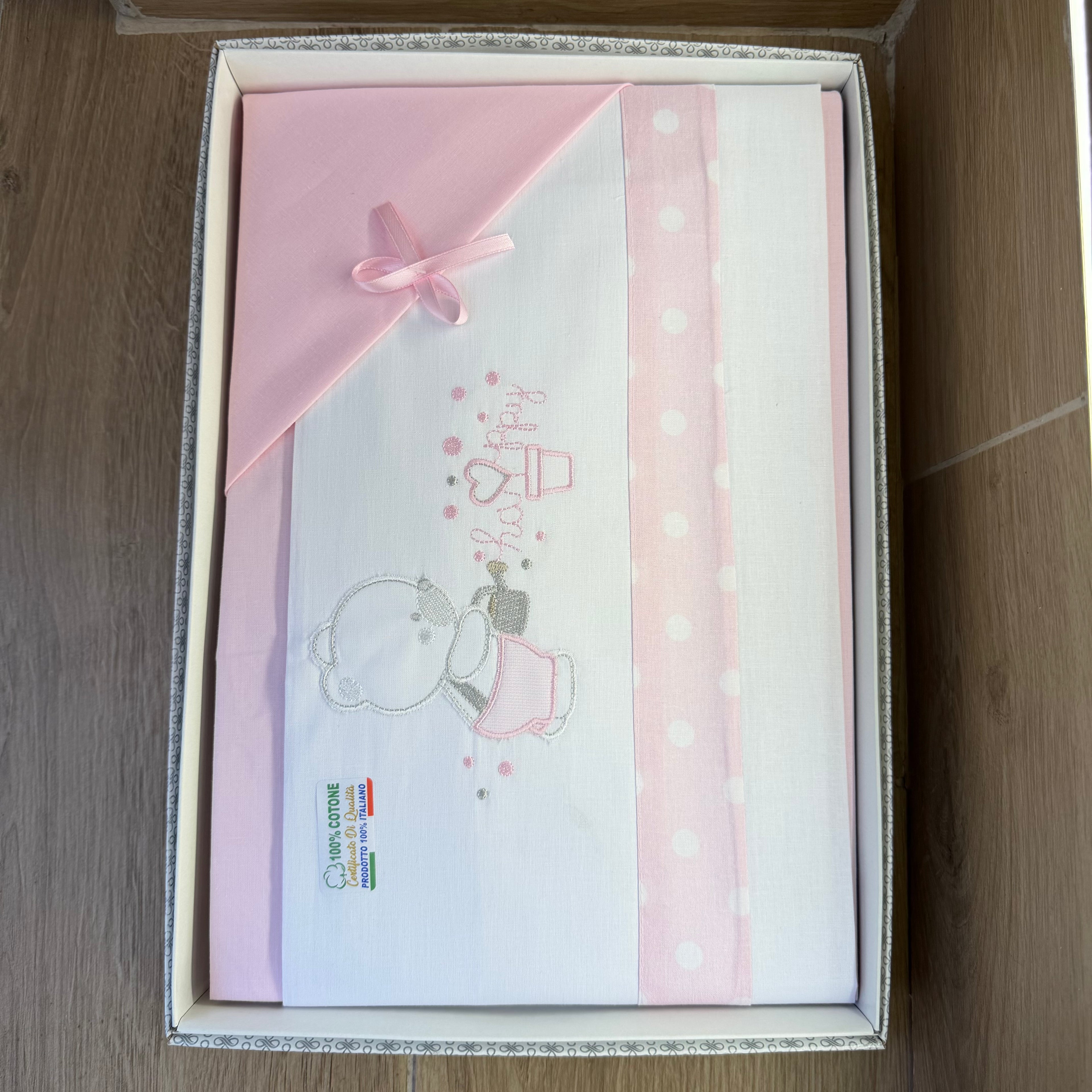 Lenzuola Compose Culla 85X120 Rosa