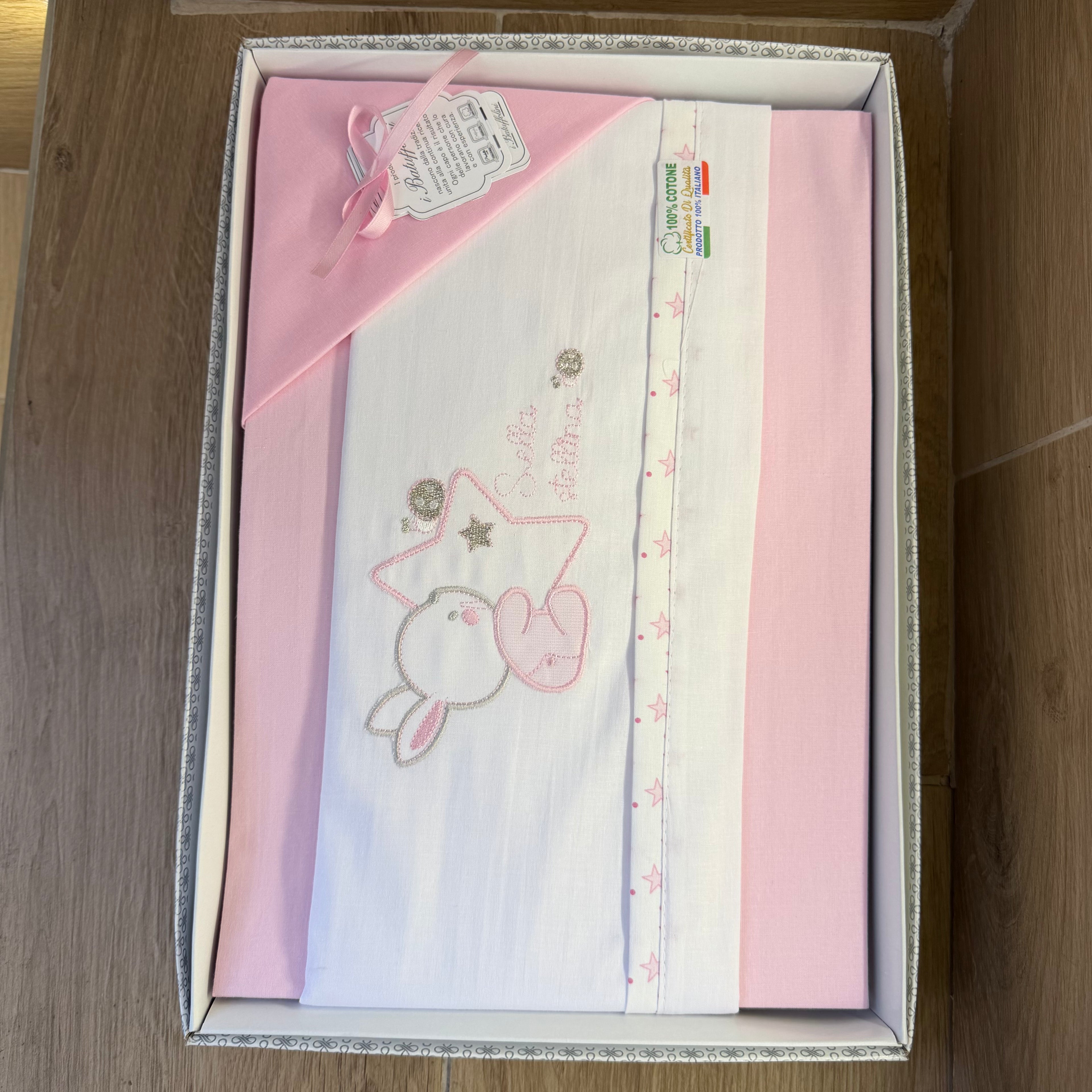 Lenzuola Compose Culla 85X120 Rosa