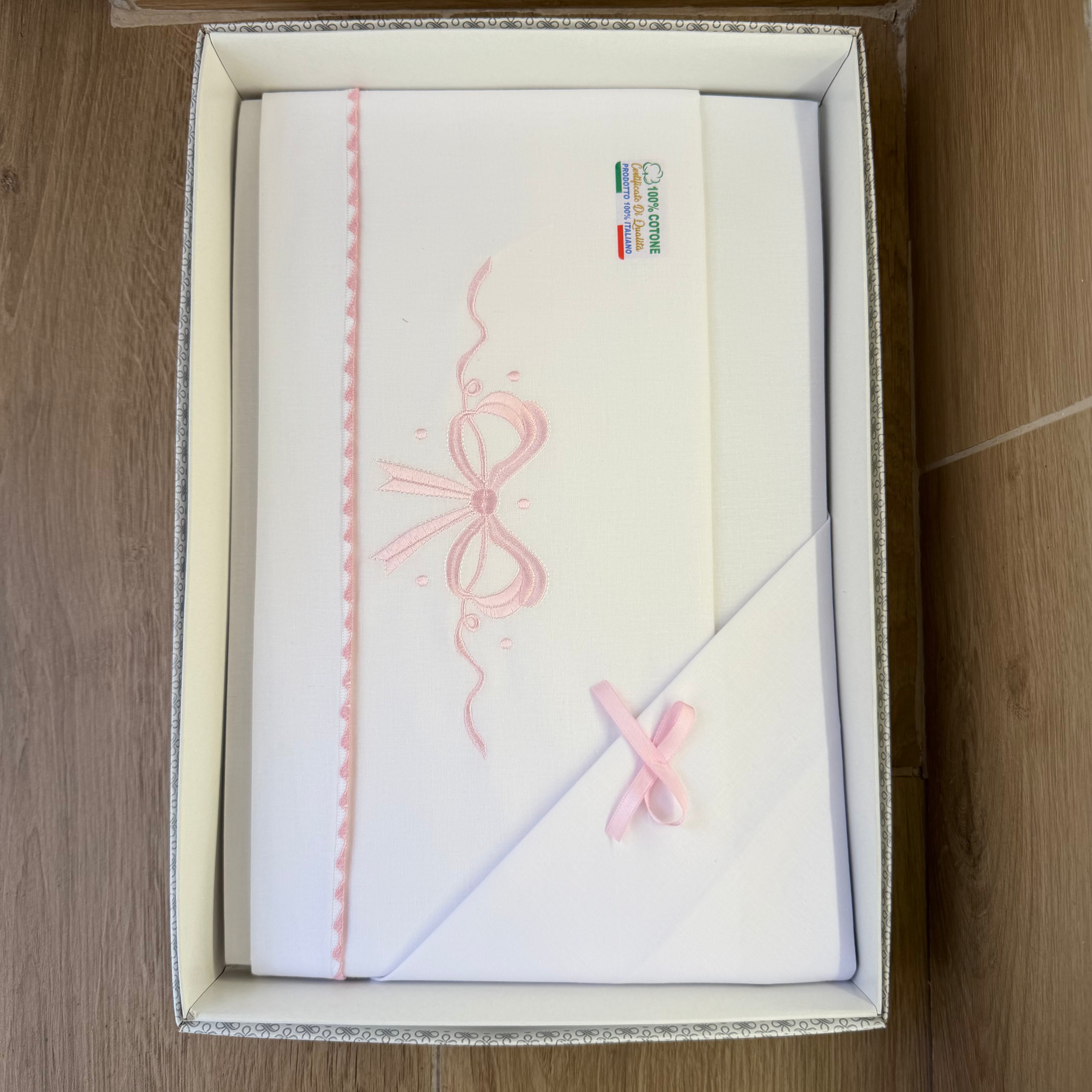 Lenzuola Compose Lettino 120X180 Rosa