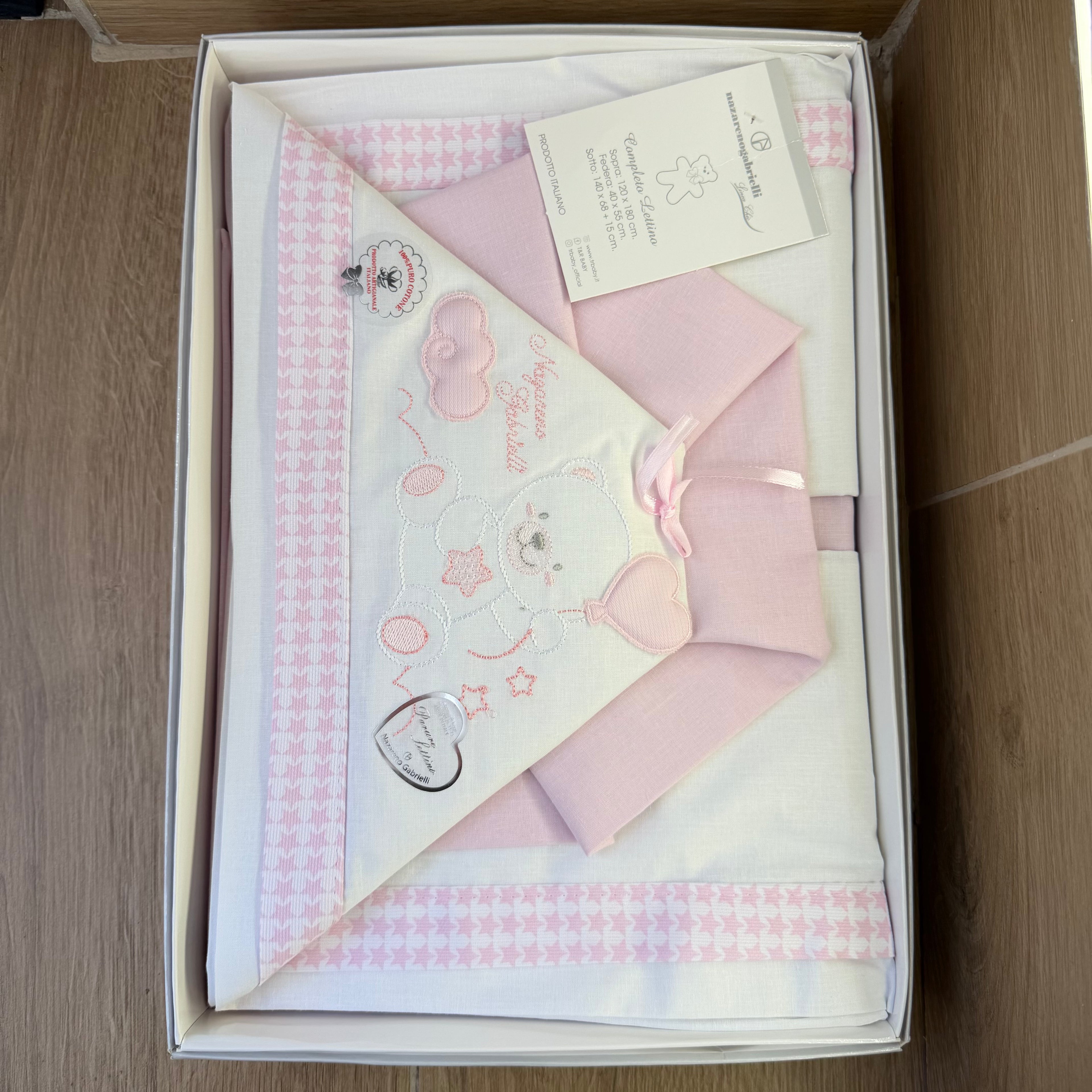 Lenzuola Compose Lettino 120X180 Rosa