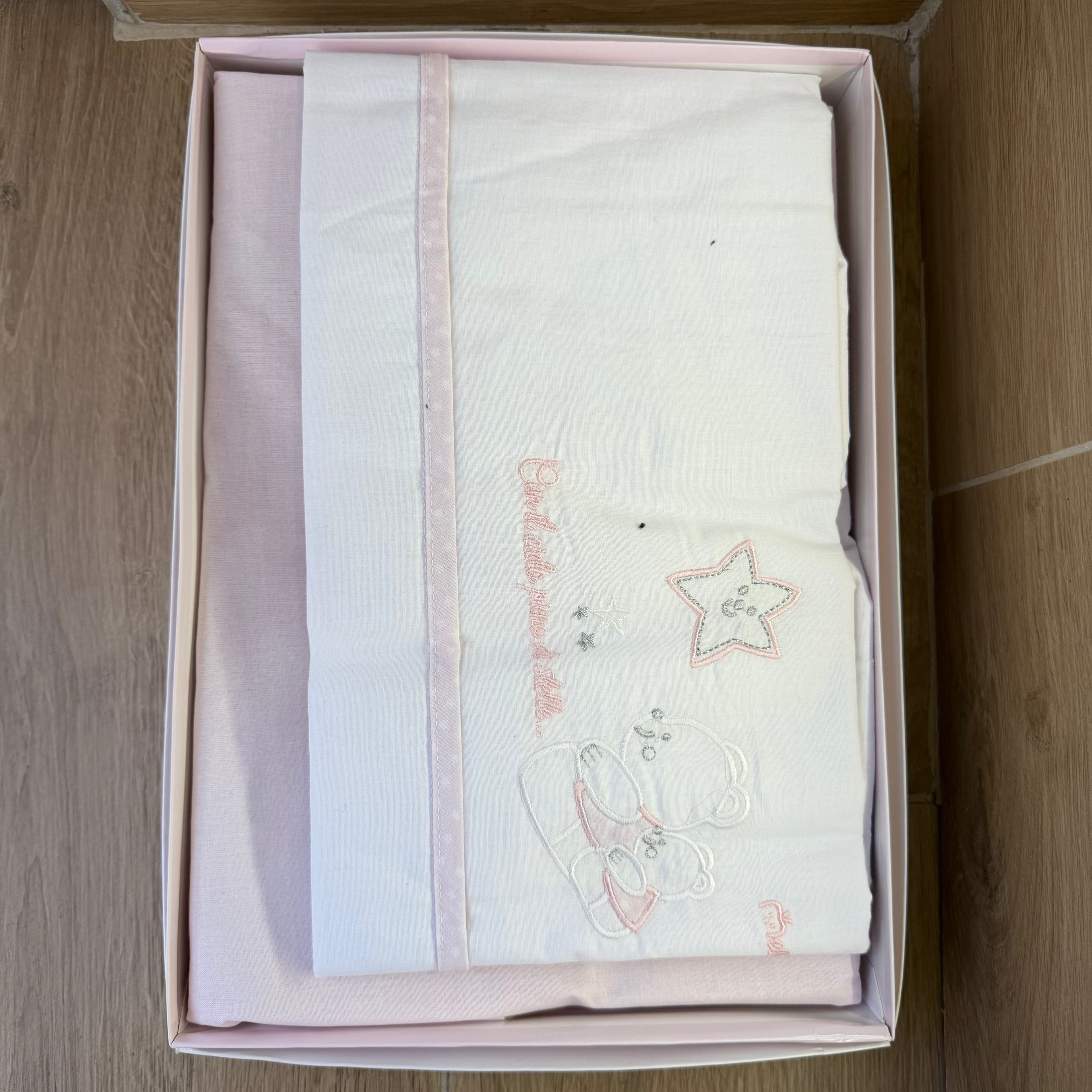 Lenzuola Compose Lettino 120X180 Rosa