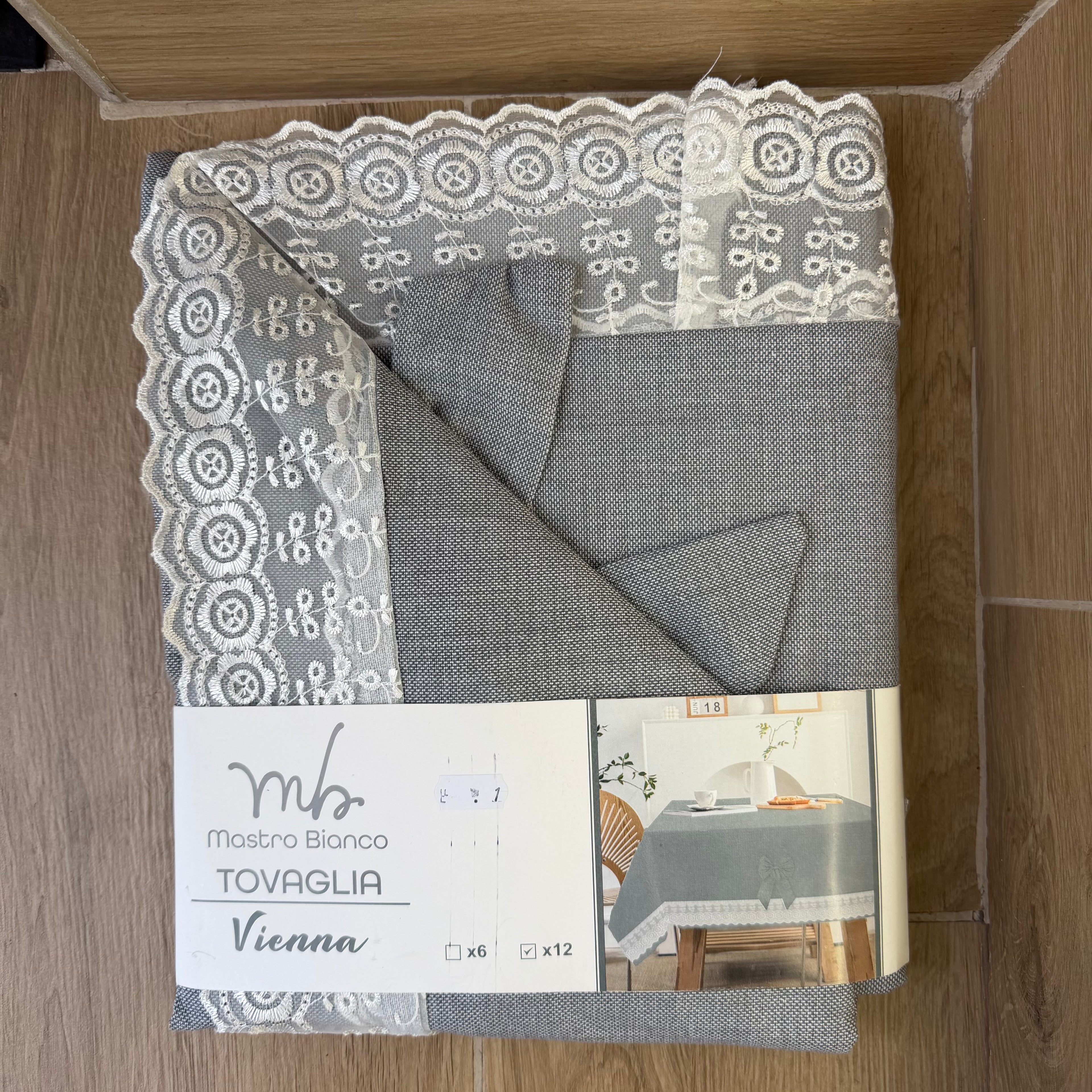 Tovaglie X12 Di Cotone Con Pizzo