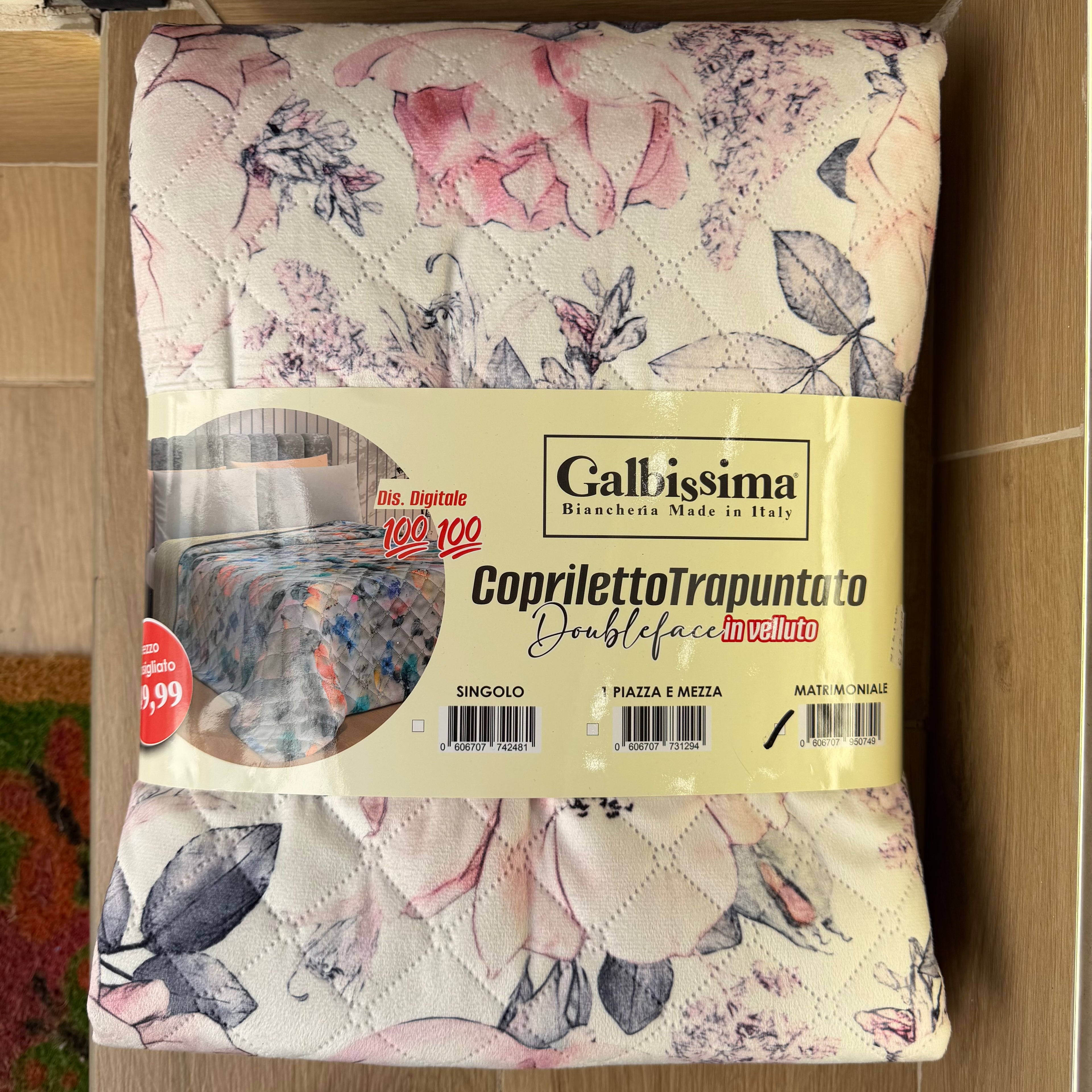 Trapuntino Matrimoniale Galbissima In Velluto