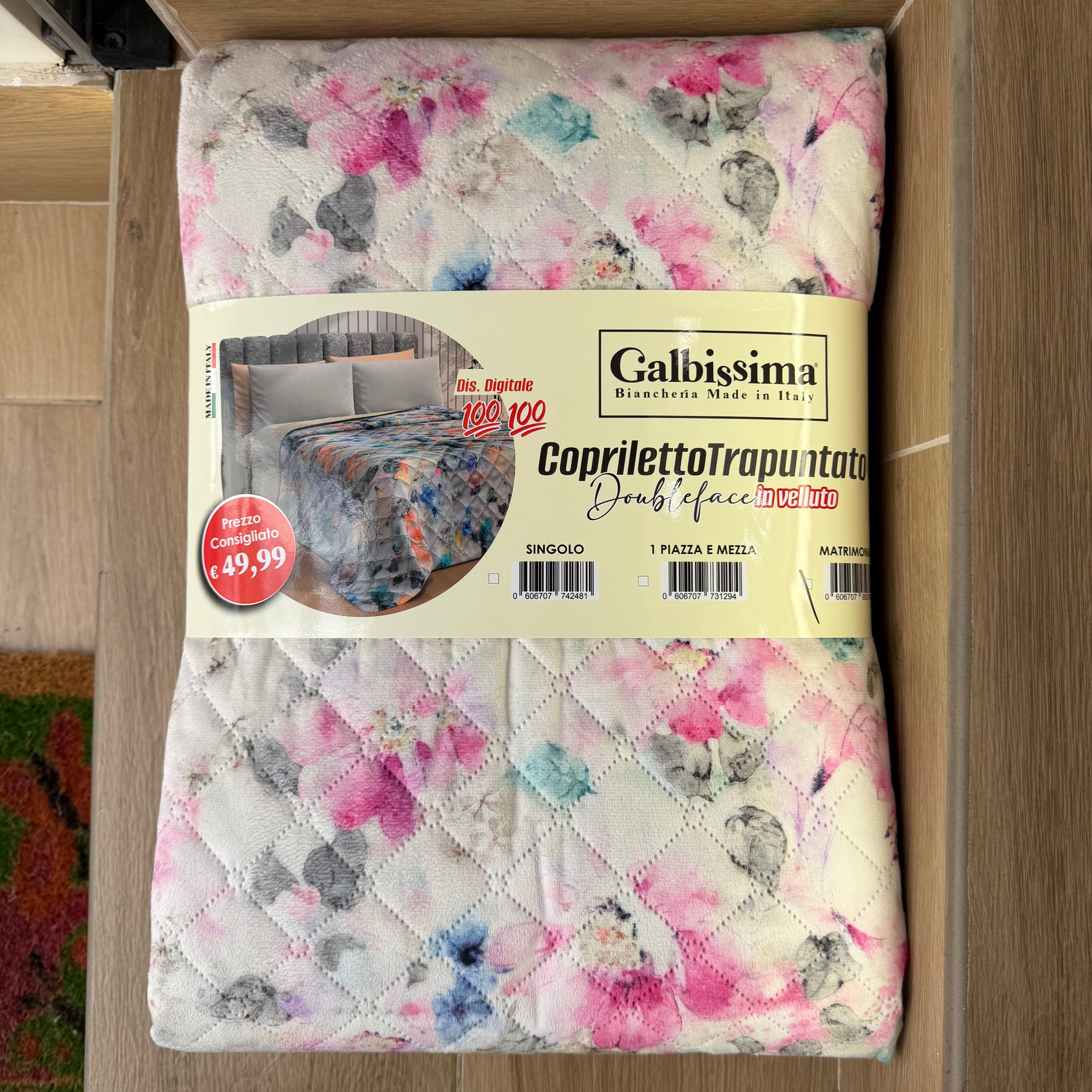Trapuntino Matrimoniale Galbissima In Velluto