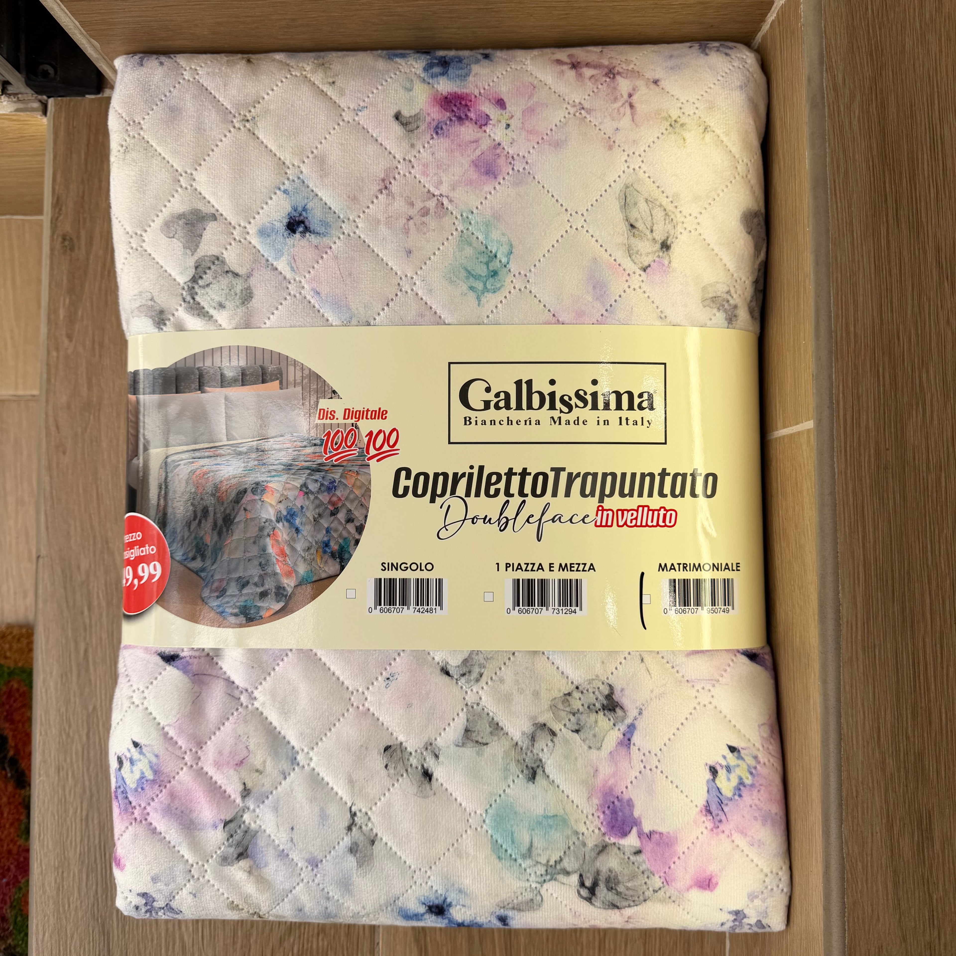 Trapuntino Matrimoniale Galbissima In Velluto