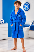 Ragazzo con accappatoio Napoli azzurro, modello bimbo