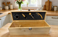 Scatola portabottiglia in legno con accessori per vino