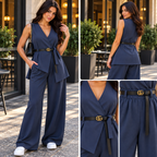 Completo donna gilet e pantalone Blu