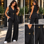 Completo donna gilet e pantalone Nero