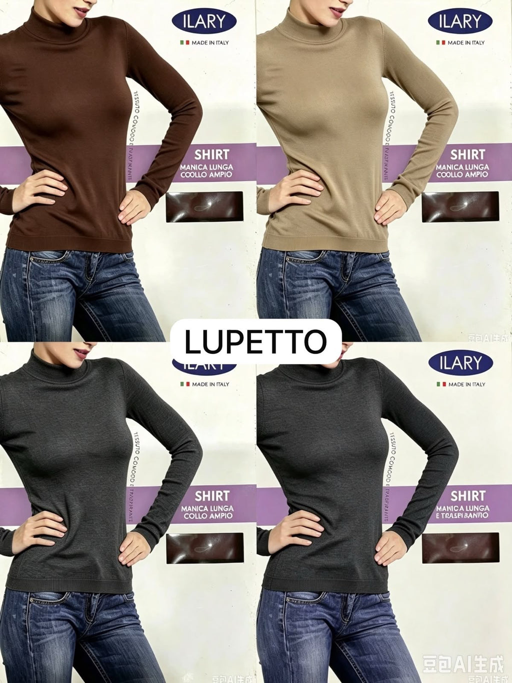 Lupetto ILARY marrone fango grigio nero