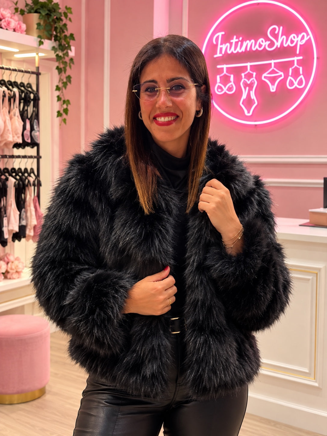 Pelliccia Glamour nera