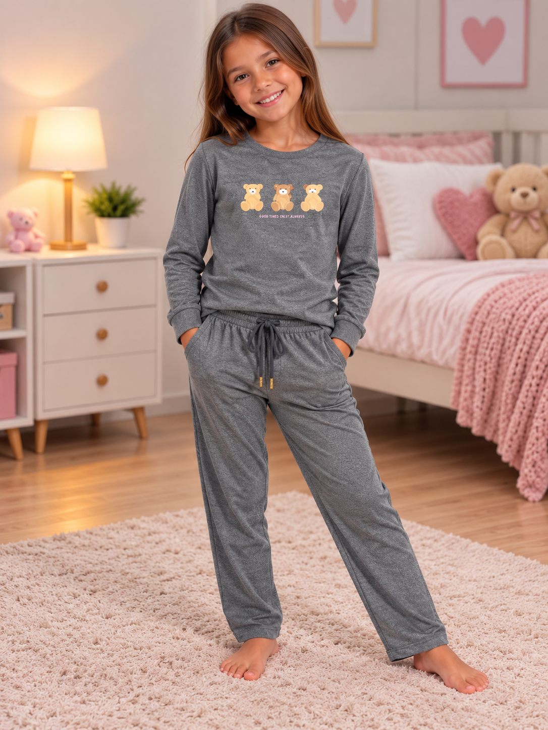 Pigiama bimba orsetti Grigio