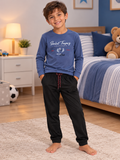 Pigiama bimbo blu con pantalone nero