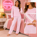 Pigiama donna rosa a righe