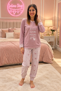 Pigiama donna rosa con pantalone fantasia, Intimo Shop