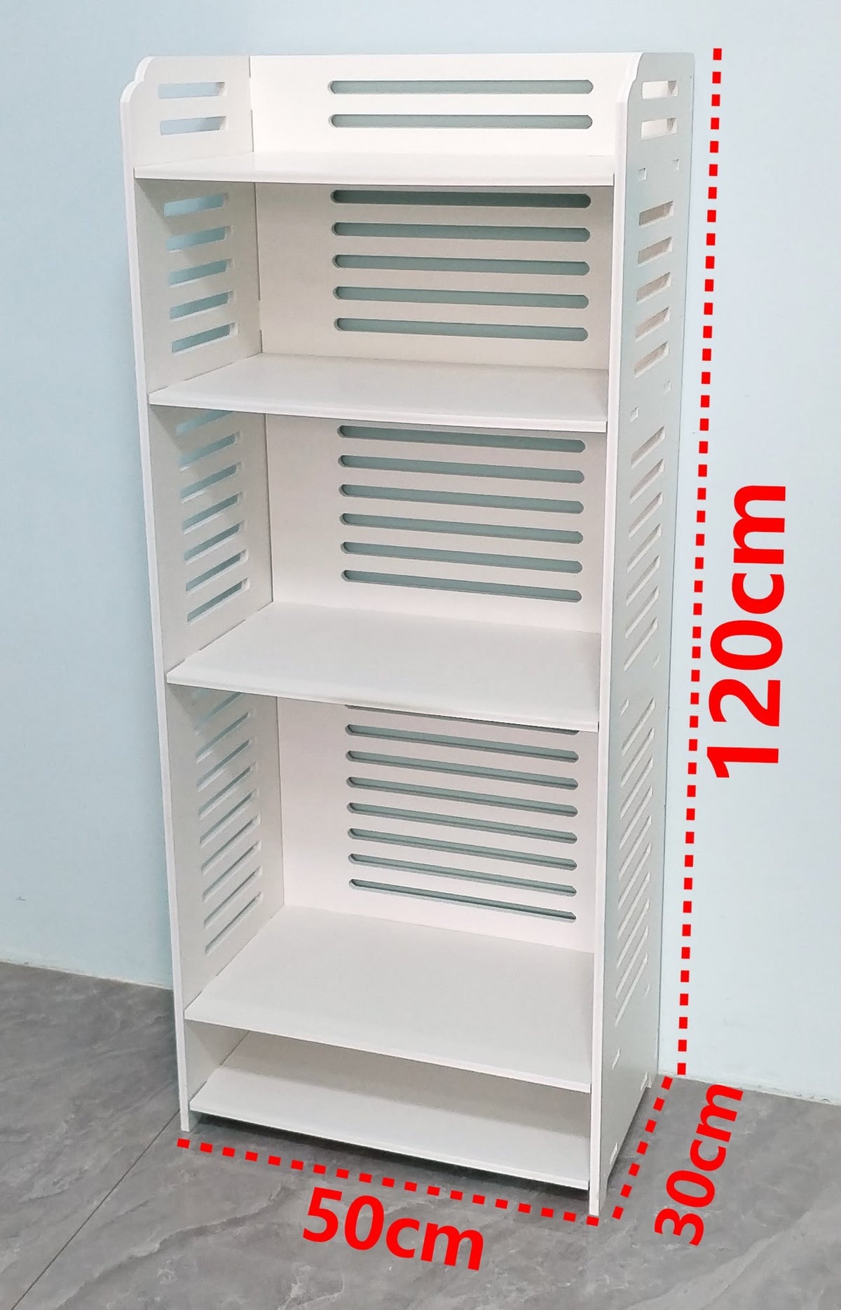 Scaffale bianco multifunzione 120 x 50 x 30 cm